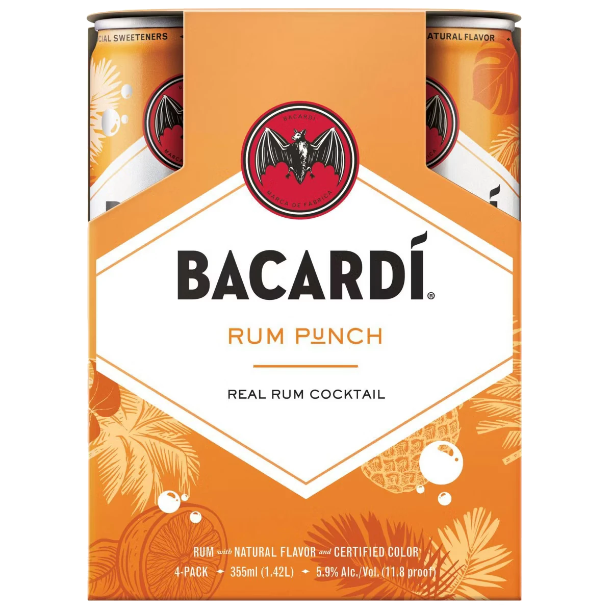 Bacardi Ready to Drink Rum Punch 4Pk