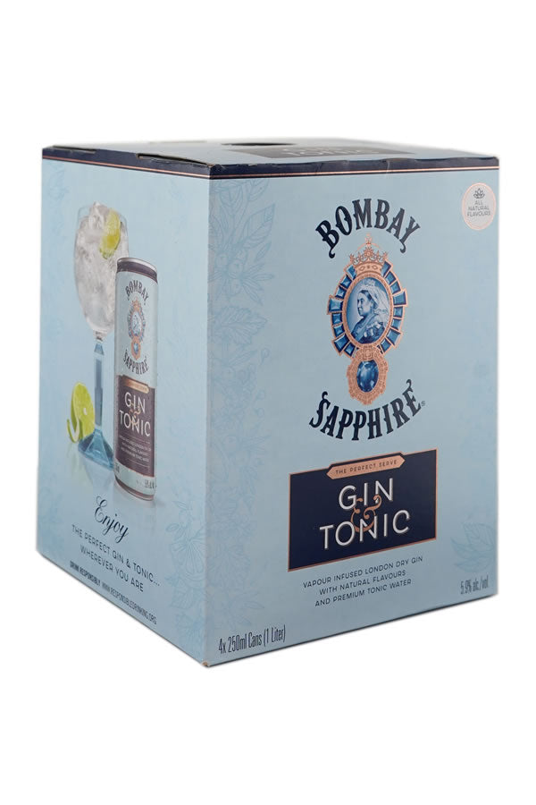 Bombay Sapphire Gin & Tonic 4PK - Premixed Cocktail | Shop Online at The Liquor Barn