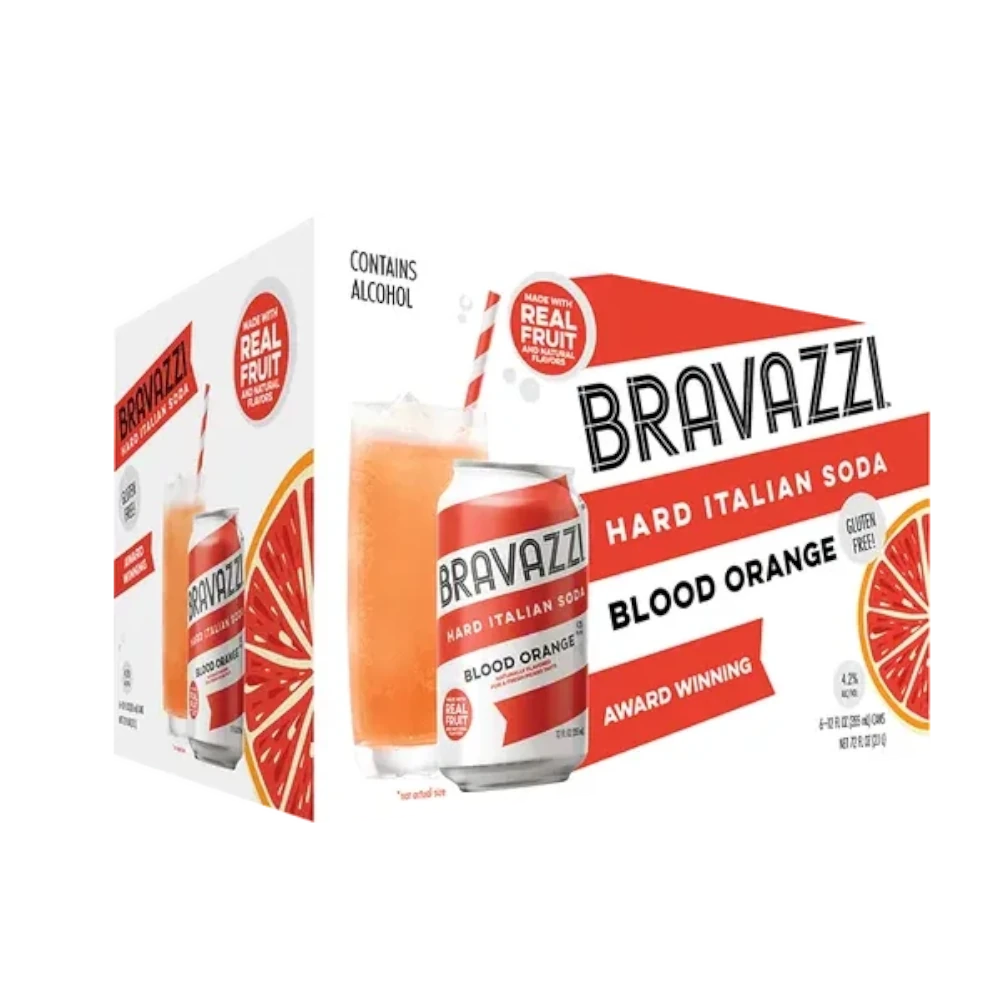 Bravazzi Hard Italian Blood Orange Soda 6Pk