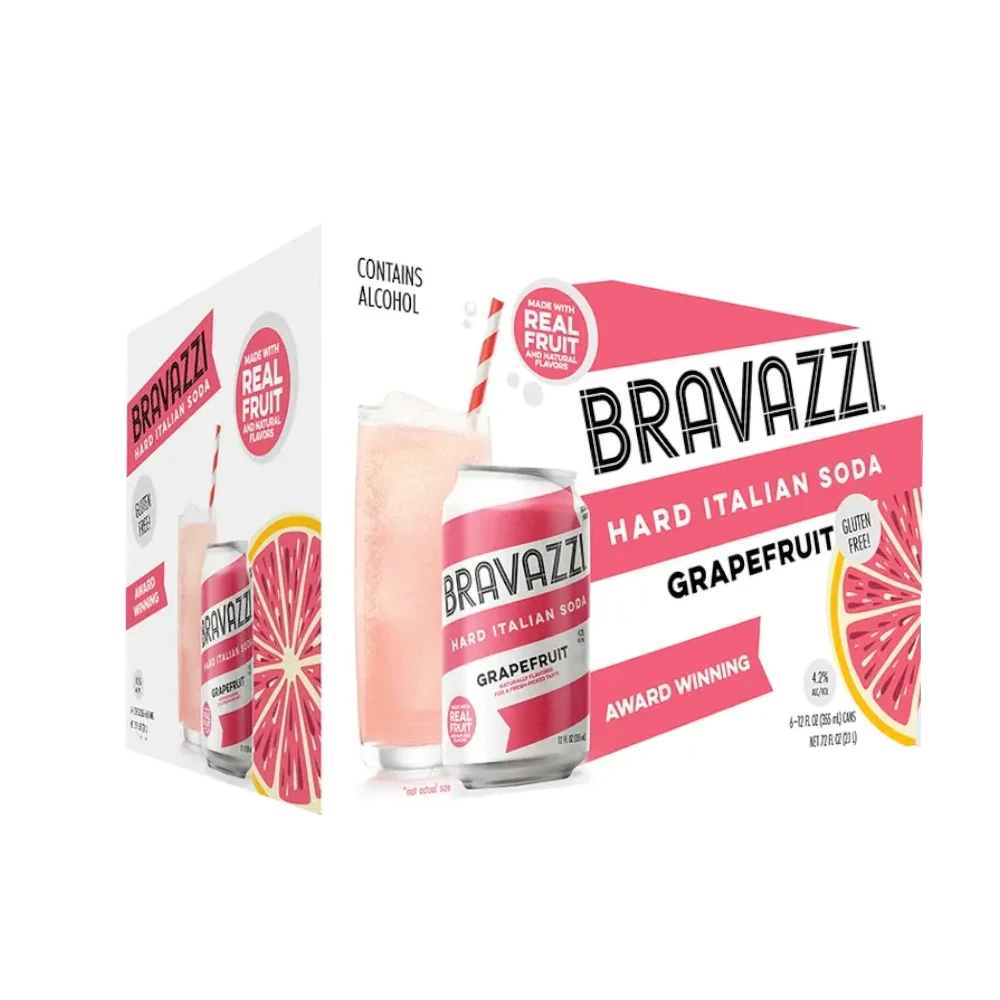 Bravazzi Hard Italian Grapefruit Soda 6Pk
