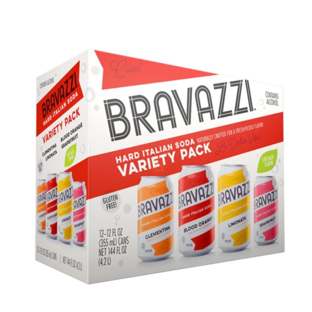 Bravazzi Hard Italian Soda Variety 12Pk