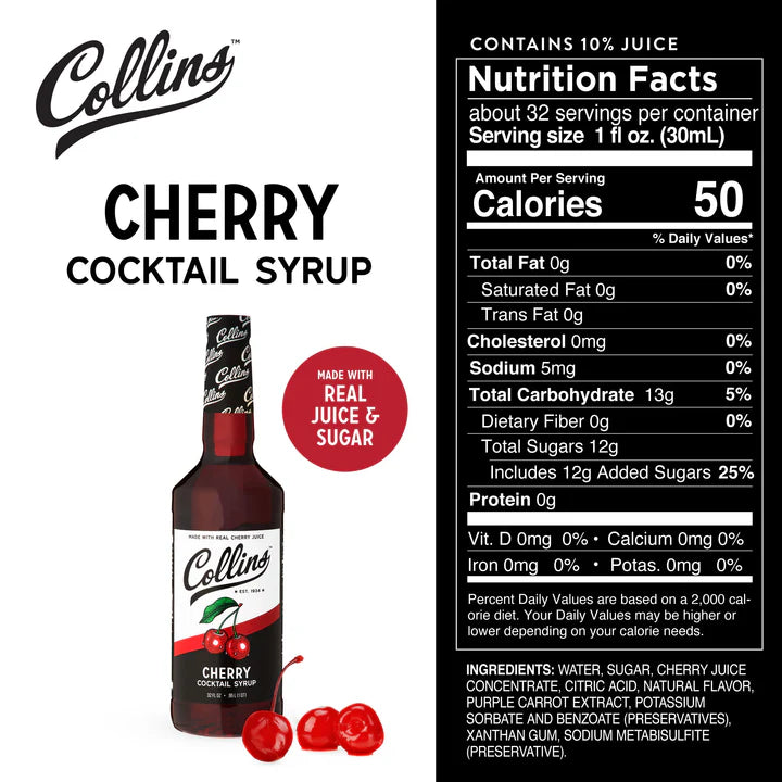 Collins Cherry Syrup 1L