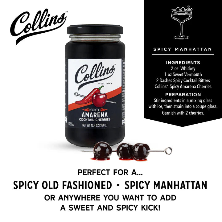 Collins Spicy Amarena Cherries 13.5OZ