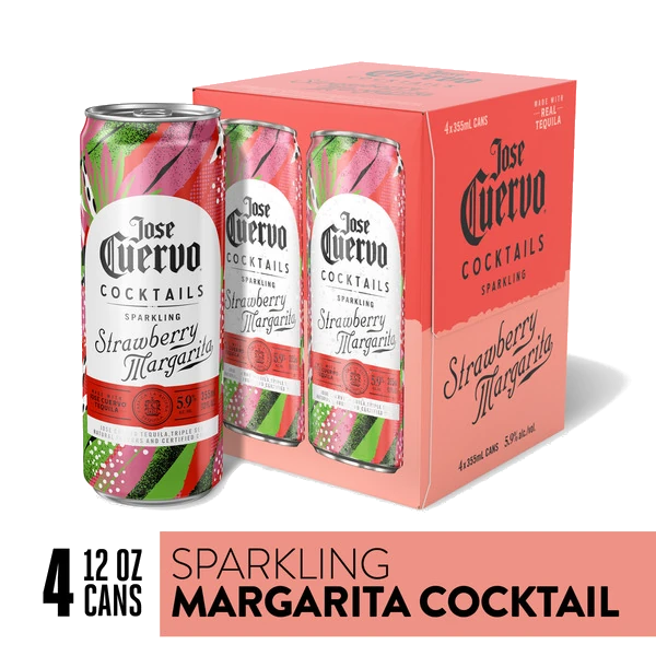 Jose Cuervo Authentic Sprakling Strawberry Margarita 4Pk Cans