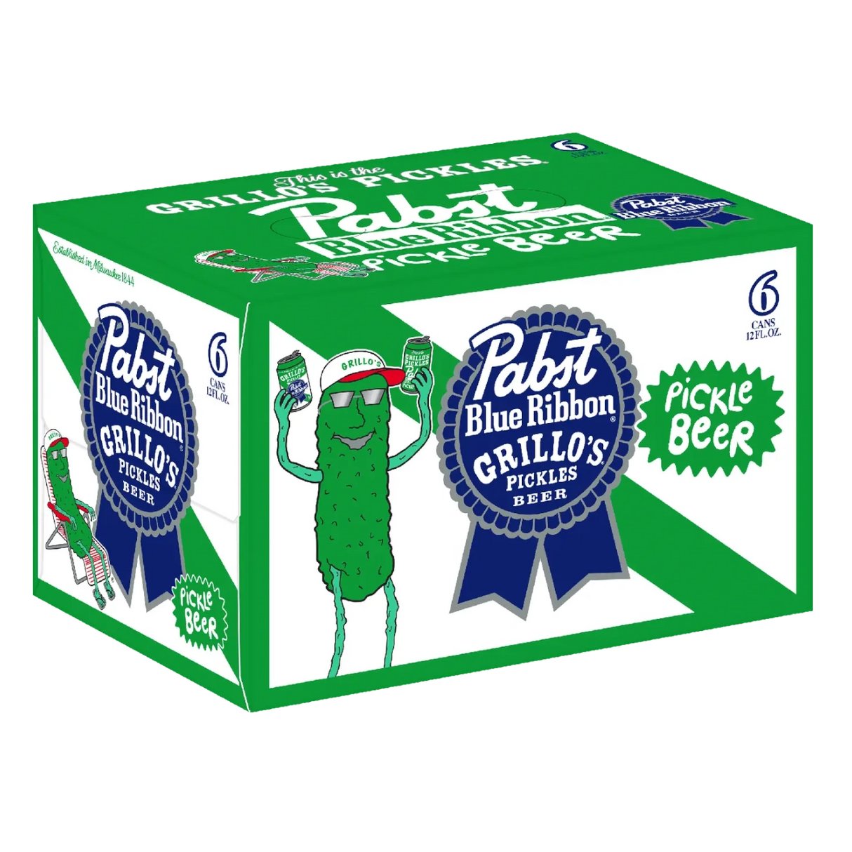 Pabst Blue Ribbon Grillo's Pickle Beer 6Pk Cans