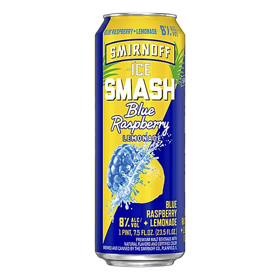 Smirnoff Ice Smash Blue Raspberry + Blackberry Flavored Malt Beverage 23.5OZ
