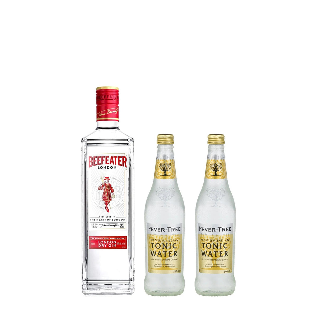 Gin & Tonic Kit: Beefeater London Dry Gin and two Fever-Tree Premium Indian Tonic Water 500ML