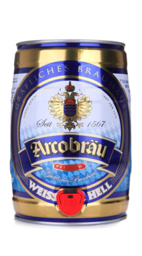 Arcobrau Weissbier Hell 5L Mini Keg | Bavarian Wheat Beer – The