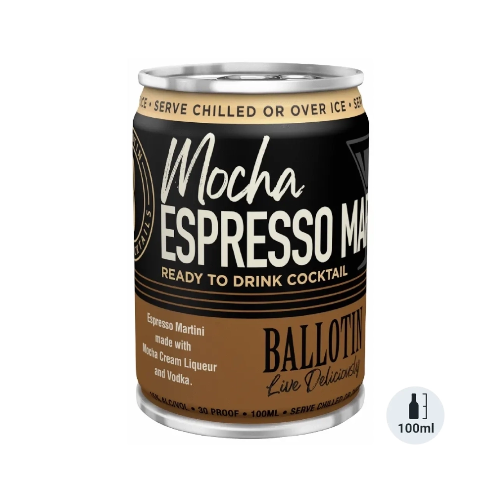 Ballotin Mocha Espresso Martini 100ML - Premixed Cocktail | Shop Online at The Liquor Barn