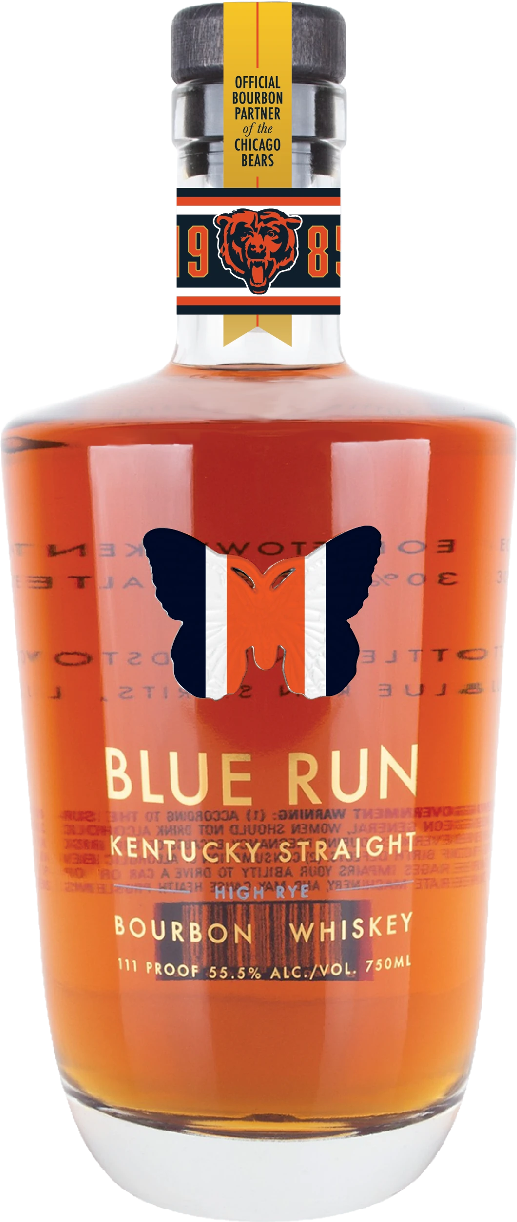 Blue Run 4 Year High Rye Kentucky Straight Bourbon Chicago Bears Commemorative Edition 750ML