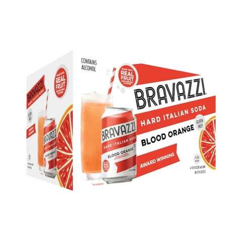 Bravazzi Hard Italian Blood Orange Soda 6Pk