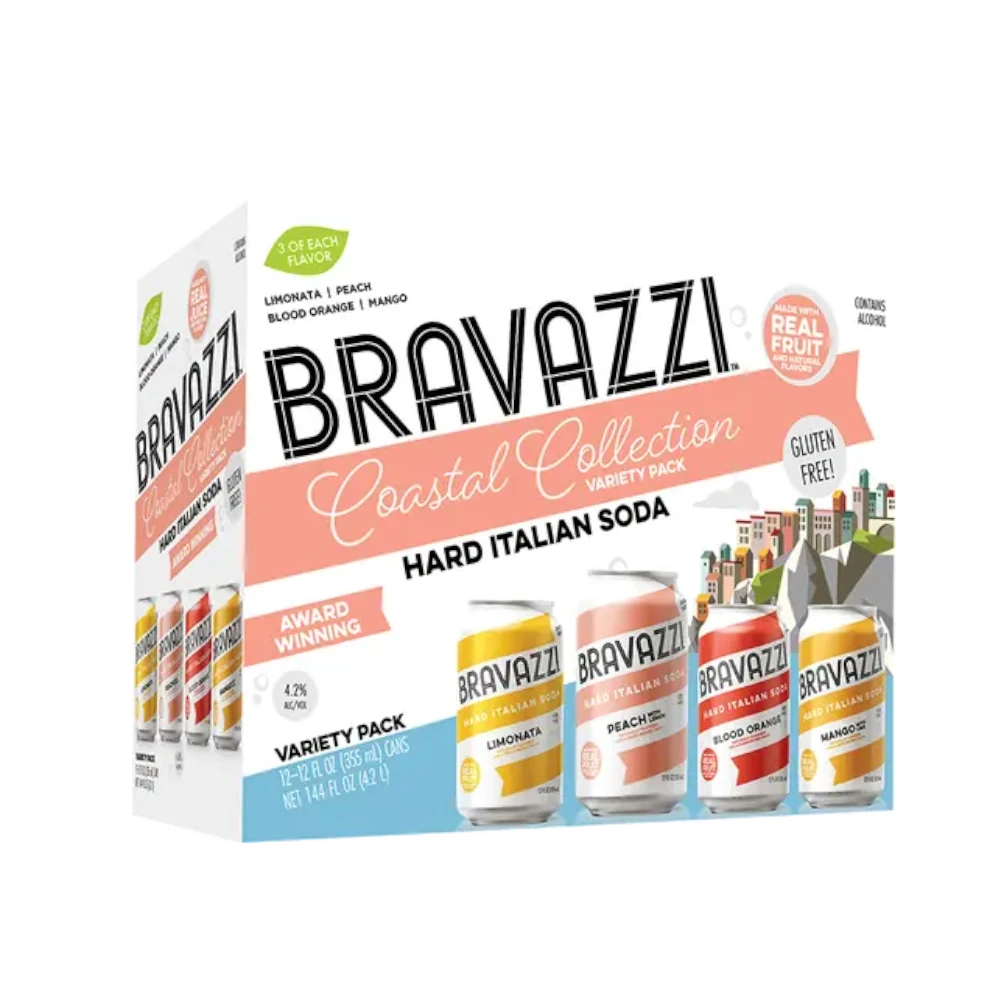 Bravazzi Hard Italian Soda Coastal Collection Variety 12Pk