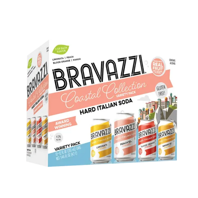 Bravazzi Hard Italian Soda Coastal Collection Variety 12Pk
