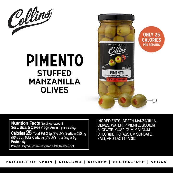 Collins Gourmet Martini Pimento Olives 4.75OZ
