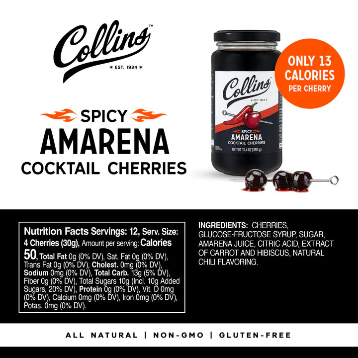 Collins Spicy Amarena Cherries 13.5OZ