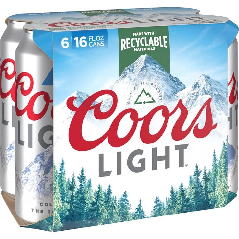 Coors Light 6-Pack 16oz Cans | Cold-Lagered Light Lager – The