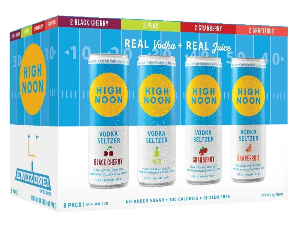 High Noon Vodka Seltzer Endzone Variety 8Pk