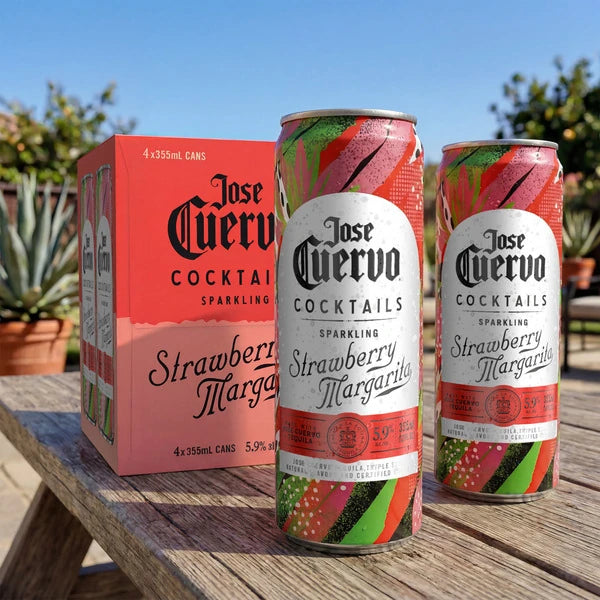 Jose Cuervo Authentic Sprakling Strawberry Margarita 4Pk Cans