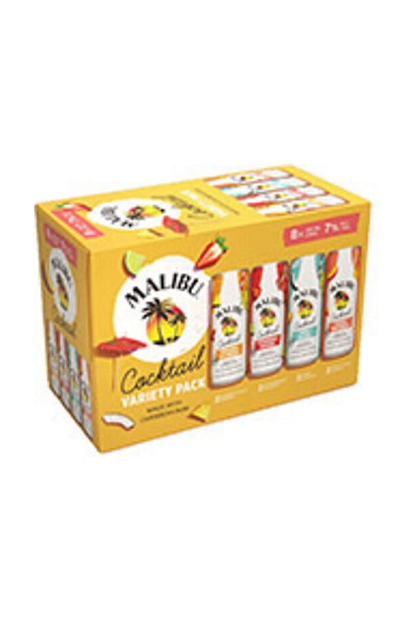 Malibu Cocktail Variety 8PK Cans | 4 Tropical Rum Flavors | Liquor