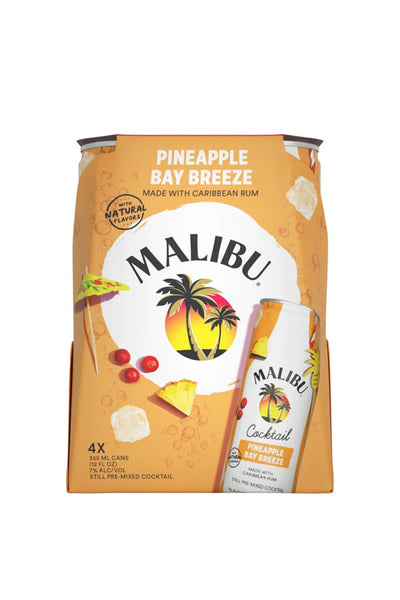 Malibu Pineapple Bay Breeze 4Pk | Tropical Rum RTD Cocktail – The