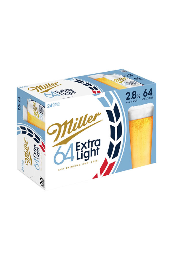 Miller 64 24Pk Cans | Ultra-Light Lager at 2.8% ABV – The Liquor Barn