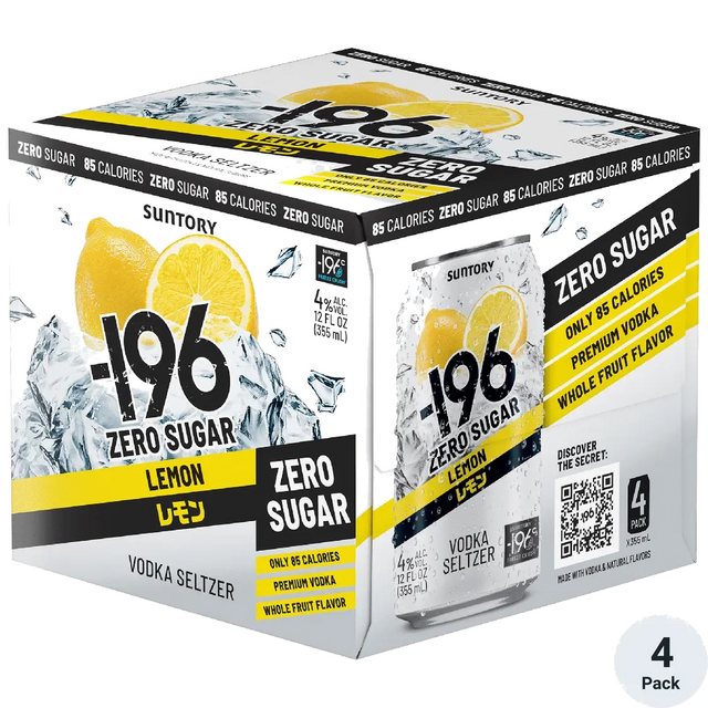 Minus 196 Zero Sugar Lemon Vodka Seltzer 4Pk - Premixed Cocktail | Shop Online at The Liquor Barn