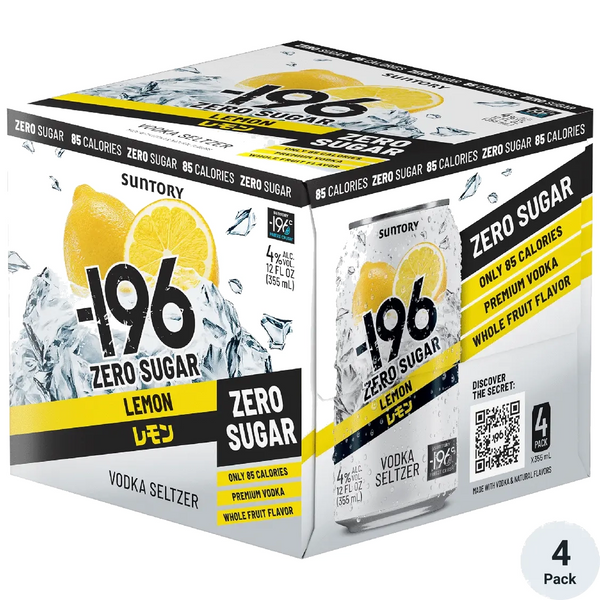 Minus 196 Zero Sugar Lemon Vodka Seltzer 4Pk | Freeze Crush – The