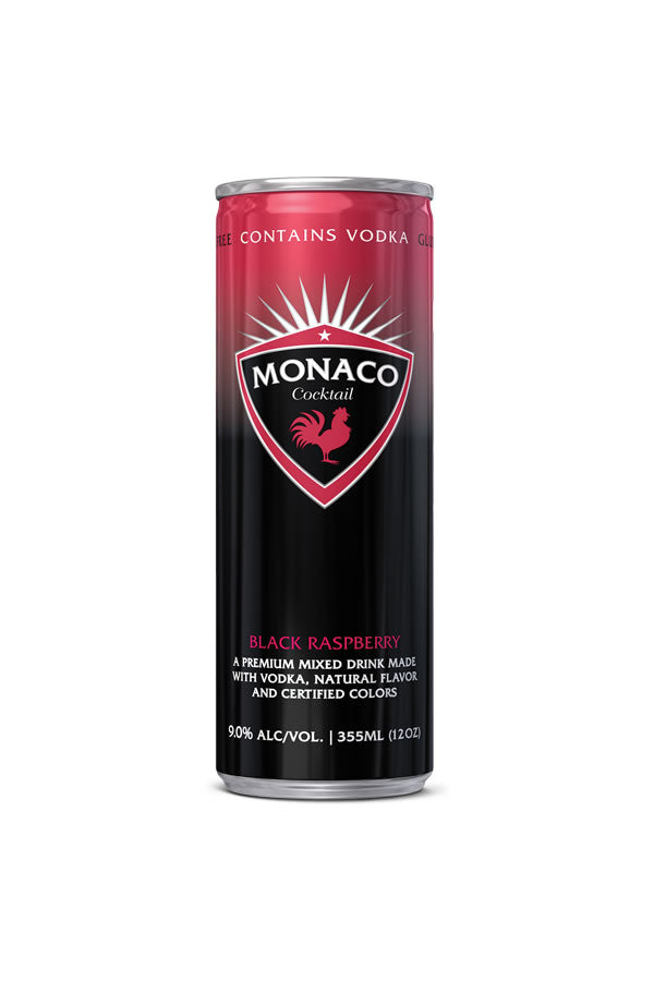 Monaco Black Raspberry Monaco Black Raspberry 355ML | 9% ABV Vodka Cocktail – The Liquor Barn