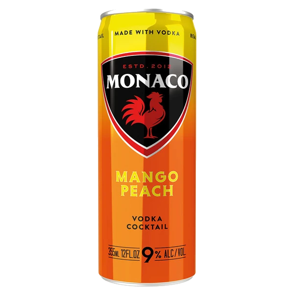 モナコ「monaco」 Monaco Mango Peach 355ml | 9% ABV Vodka Cocktail Can – The Liquor Barn