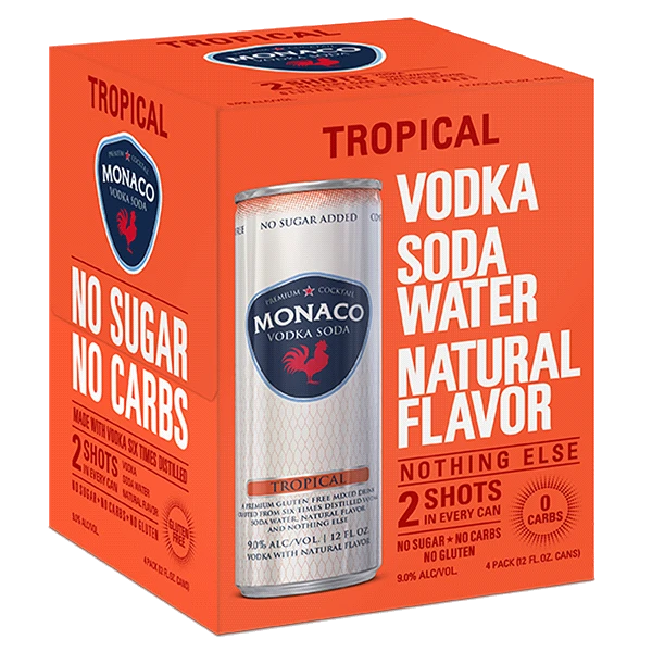 Monaco Vodka & Soda Tropical 4Pk