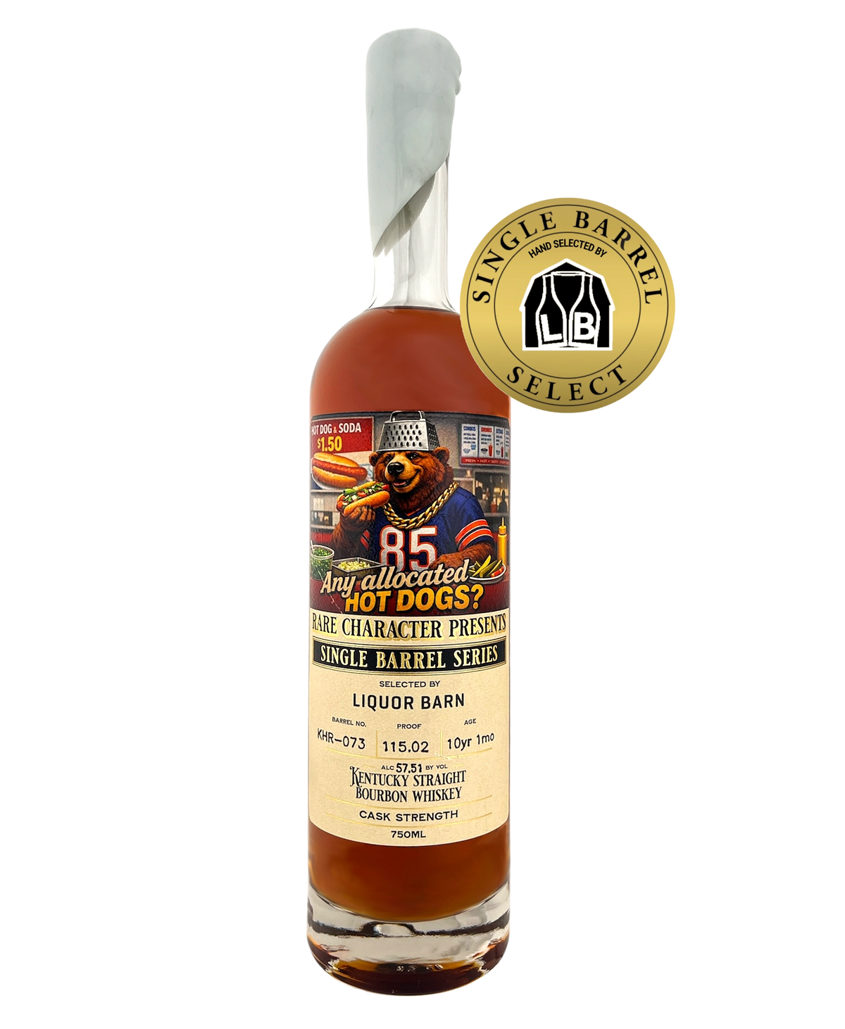 Rare Character Liquor Barn Single Barrel KHR-073 10 Year Bourbon 750ML