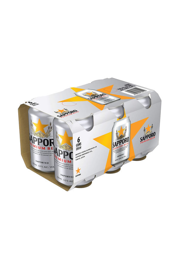 Sapporo Premium Lager 6Pk 12oz Cans | Japanese-Style Lager – The