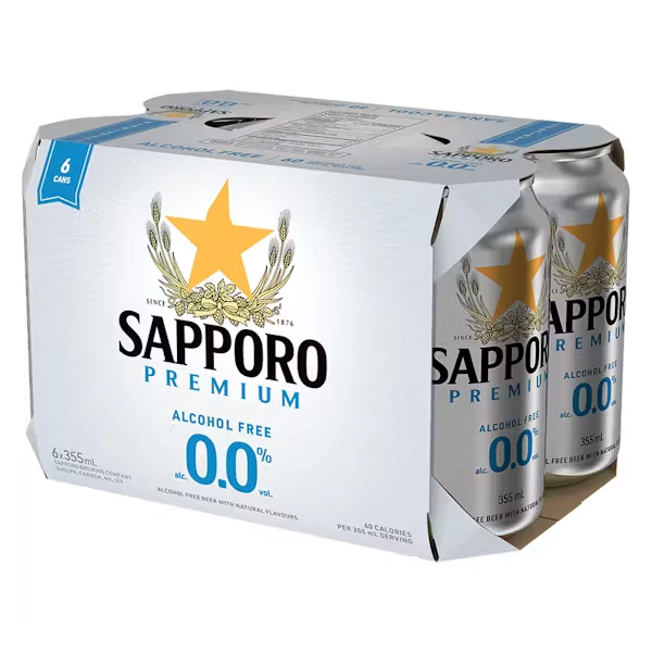 Sapporo Premium Non-Alcoholic 6Pk Cans | 0.0% ABV Lager – The