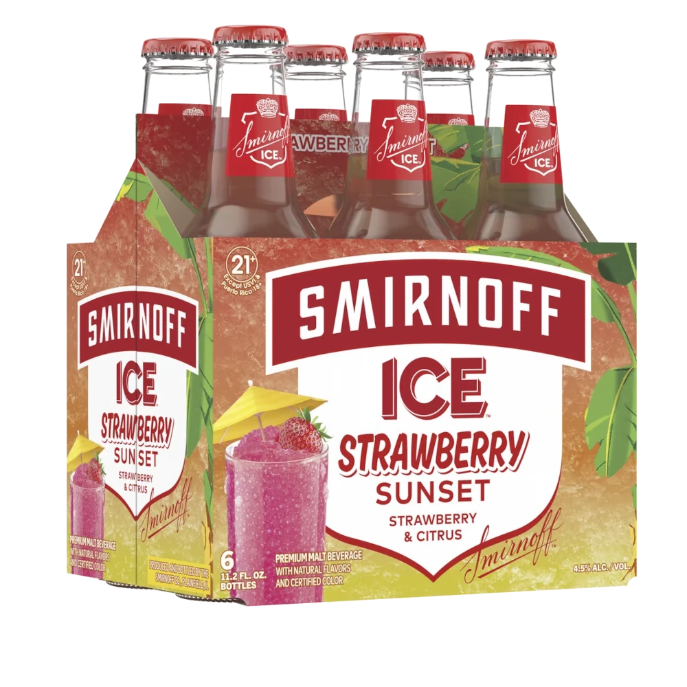 Smirnoff Ice Strawberry Sunset 6Pk - Flavored Malt Beverage | Shop Online at The Liquor Barn