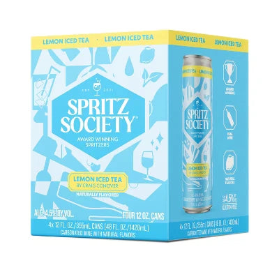 Spritz Society Lemon Ice Tea 4-Pack | Wine-Based Iced Tea – The