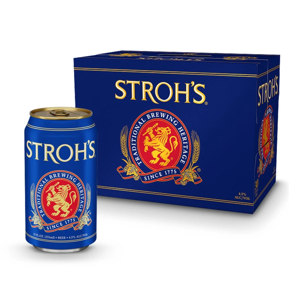 Strsoh Stroh's 30 Pack 12oz Cans | Fire-Brewed American Lager – The Liquor Barn