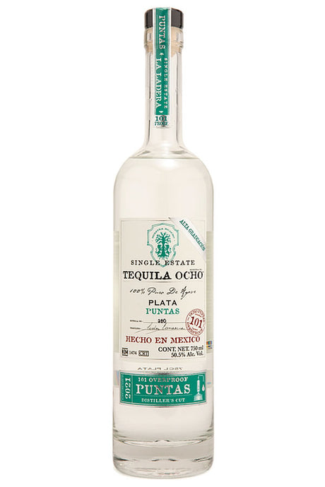 Tequila Ocho Plata Puntas Overproof Tequila