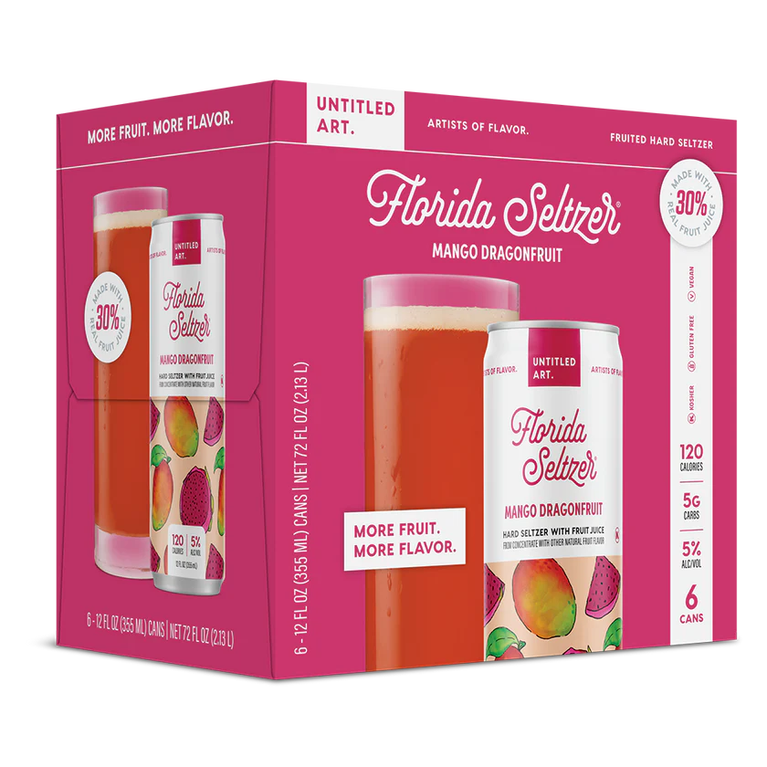 Untitled Art Florida Seltzer Mango Dragonfruit 6Pk - Hard Seltzer | Shop Online at The Liquor Barn