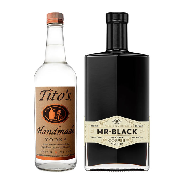 Espresso Martini Kit: Tito's vodka and Mr. Black coffee liqueur