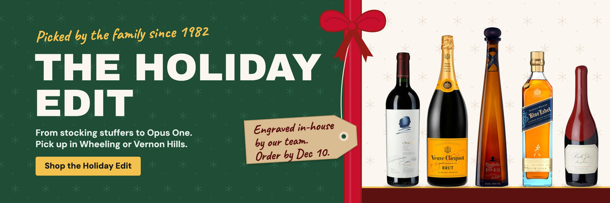 The Holiday Edit at The Liquor Barn. Engraved in-house, order by Dec 10.