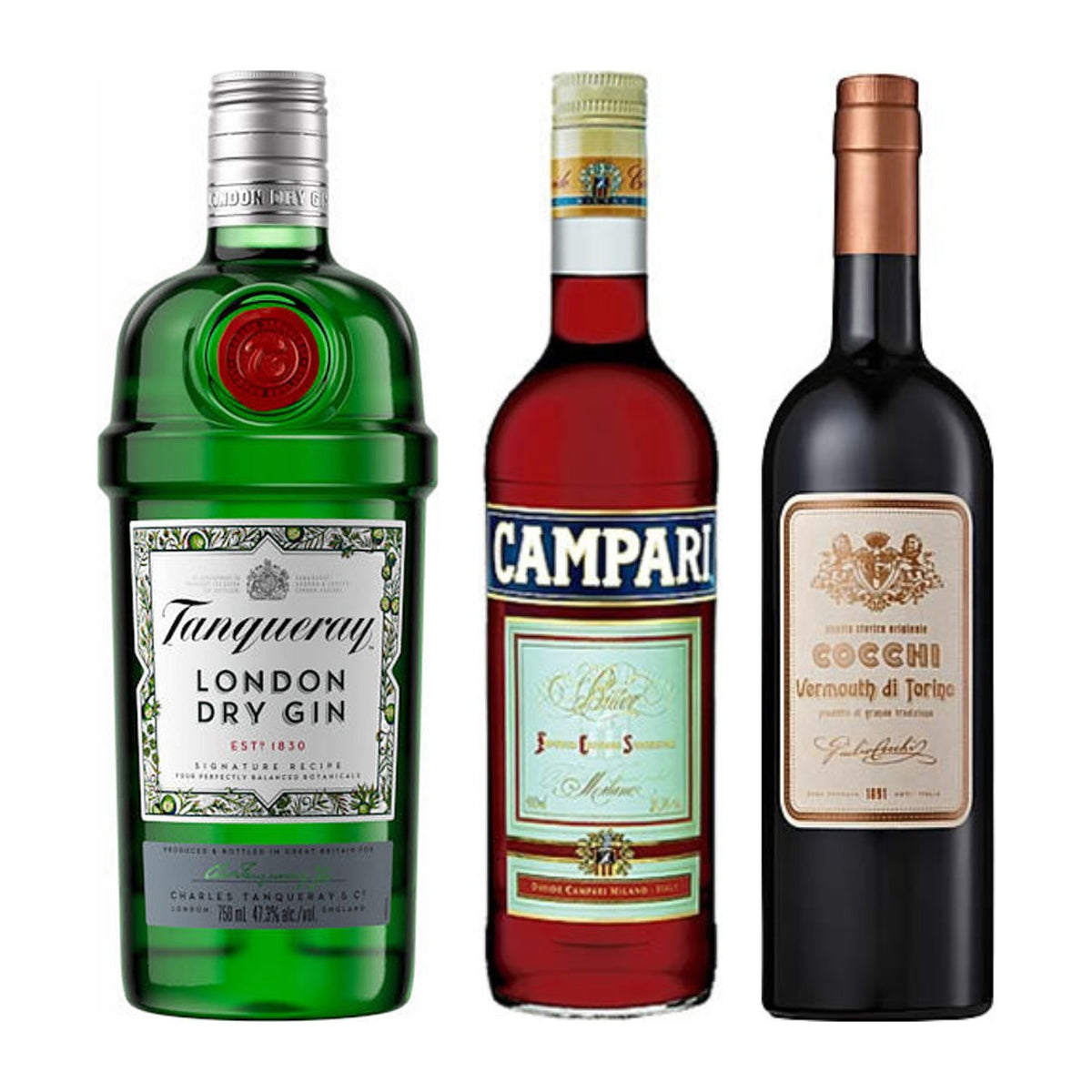 Negroni Kit: Tanqueray gin, Campari and Cocchi Vermouth di Torino